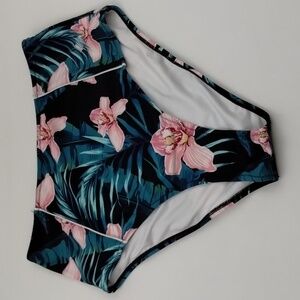 Cupshe Floral Bikini Bottom XL pink green new!